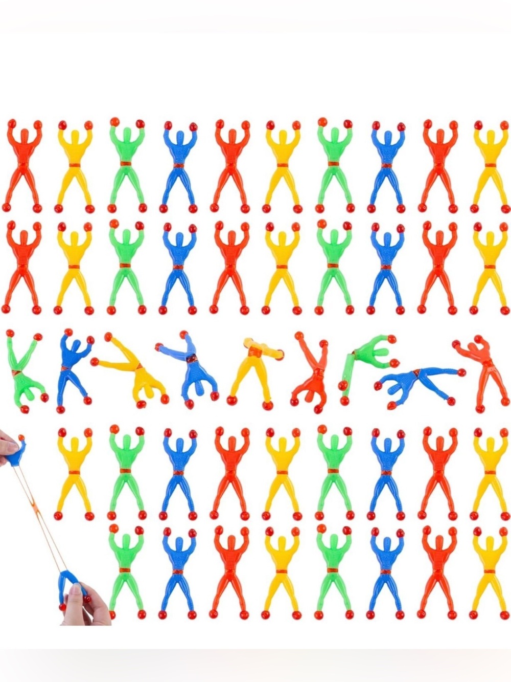 65PCS Sticky Wall Climbers, Sticky Stretchable Toy for Stress Anxiety Relief St